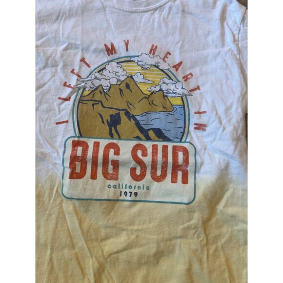 Small White Surfer Graphic T-shirt I Left My Heart In Big Sur California 1979 - Picture 2 of 4